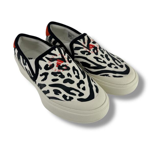 adidas Black and White Slip-On Athletic Shoes - Picture 2 of 8